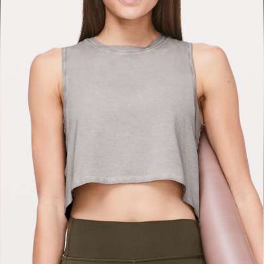 Lululemon Muscle Love Crop Tank *Fade
Washed French Clay (grey) 
Size 6